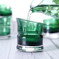 Juego de Vasos de Vidrio con Diseño de Bambú Japonés, Jarra para Sake, Transparente, 5 Piezas, para Servir Jugo y Vino en Casa