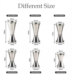 10/20ml 20/40ml 30/60ml taza medidora de espíritu de doble medida personalizada Jigger de cóctel de barman de acero inoxidable - Product Image 2