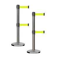 Barrière de contrôle de foule avec sangle rétractable personnalisable avec logo laser