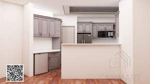 Cbmart pa ריהוט מודרני עיצוב עץ מלא אלגנטי בסגנון אירופאי שייקר קיר ארונות מטבח מודולה - Product Image 3