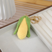 Handgemaakte zachte groente sleutelhanger trendy gehaakte fruit pluche pop wollen tas hanger geweven gebreide sleutelhanger accessoires