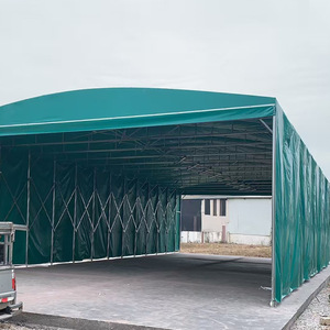 Auvent rétractable Qianye sur mesure en bâche PVC avec structure en fer, abri autoportant pour entrepôt extérieur - Product Image 1