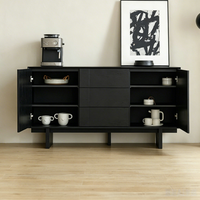 Buffet de style minimaliste du milieu du siècle en chêne massif, meuble polyvalent pour salle à manger, salon, hôtel, restaurant