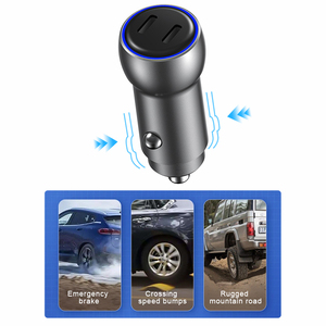 Cargador de coche multipuerto de 72W de alta potencia con carga rápida 3.0, puerto dual tipo C, construcción de aleación de zinc, encendedor de cigarrillos, carga rápida. - Product Image 5