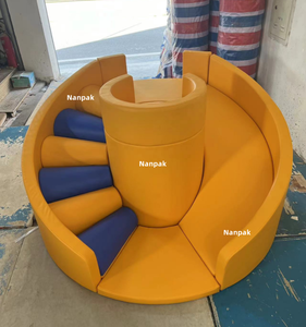 Magnifique toboggan circulaire d'intérieur gris et blanc, équipement de jeu souple pour enfants, idéal pour les fêtes d'anniversaire. - Product Image 5