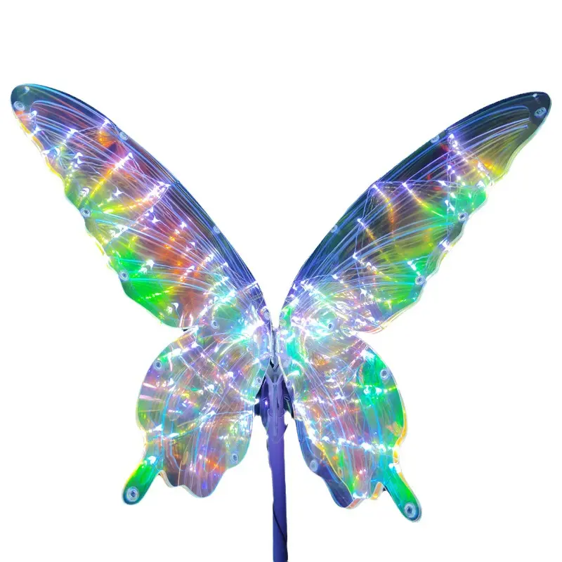 Fantezi 3D kelebek LED Motif ışık pencere dekorasyonu parti ışığı büyük ışıklı kelebek