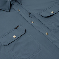 Camisa de pesca perforada, impermeable, con estampado integral de peces, de bajo MOQ, con botones, estilo vaquero, de la marca Brandsun.