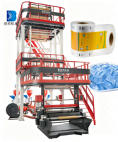 Machine de coextrusion de film soufflé HDPE à 3 couches avec tête de mouvement rotative à économie d'énergie pour emballages souples en plastique et sacs de livraison