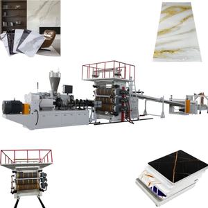 Flexibel Materiaal Pvc Marmeren Wandpaneel Bord/Hete Stempel Folie + Uv Coating Pvc Marmeren Plaat Maken Machine - Product Image 1