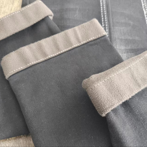 Esquilado Volver Flocado Acabado Único Diseño de ropa Textil Estiramiento Confort Marrón Negro Tela de mezclilla - Product Image 2