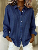 Chemise à carreaux à manches longues et col rabattu pour femme, polyvalente, quatre saisons, mode européenne et américaine