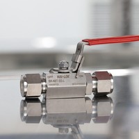 NAILOK SS316 Pneumatic Ball Valve 6000PSI High Pressure Compression Tube Fitting Valve Double Ferrule 2 Way Gas Instrument Valve