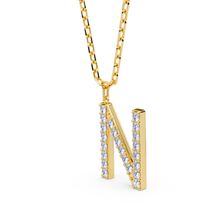 Colgante de Alfabeto Premium con Diamantes Creados en Laboratorio VVS VS EF en Plata de Ley 925 con Acabado en Oro, Joya Fina Personalizada - Product Image 6