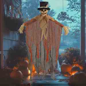 House Outside Prop Party Ghost Grim Reapers <b>Halloween</b> Hanging Skeleton Scarecrow <b>Decoration</b> - Product Image 1