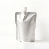 Pochettes à boisson portables en aluminium argenté avec bec verseur et poignée, formats 100ml, 500ml, 1L – Sacs à jus autoportants