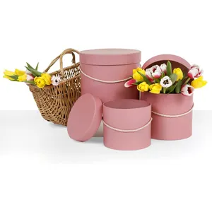 2023 Logo personalizzato Luxury Premium Round Small Flower Hat Box Paper Box Package confezione regalo confezione regalo