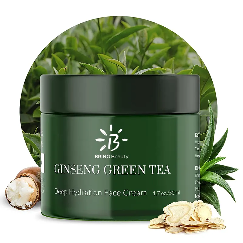 Face Moisturizer Cream Hyaluronic Acid Ginseng And Green Tea Best Day And Night Moisturizing Hydrating Cream For Face