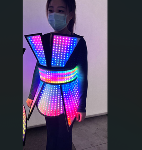 Abito LED Future Tech per Donne |   Sexy Gonna LED Argento per DJ e Cantanti, Costume per Performance sul Palco SEO - Product Image 1