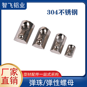 Zhifeisen Aluminum Profile Accessories Stainless Steel Elastic Nuts M4 M5 M6 M8 304 Semi Circular For 20 30 40 Series - Product Image 5