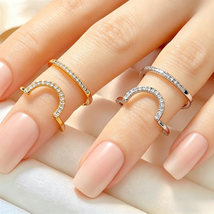Anillo Abierto Geométrico para Mujer, Anillo de Moda, Accesorio Elegante para el Dedo, Estilo Nail Art - Product Image 4