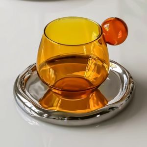 Taza de café con leche ligera de lujo personalizada al por mayor con mango de bola juego de té de la tarde inglés - Product Image 5