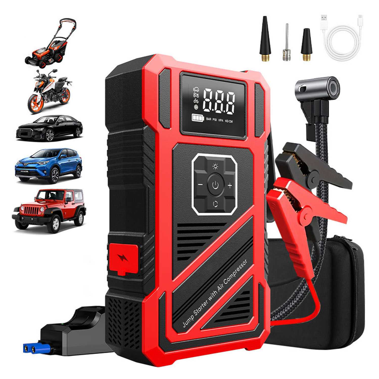 Fuente de Arrancador de bater&iacute;a de 8000 mAh 12V con compresor de alta  calidad: fabricante y Arrancador de bater&iacute;a de 8000 mAh 12V con compresor  en Alibaba.com