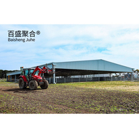Abri préfabriqué en acier bon marché pour élevage de chèvres, volailles, bovins, moutons, chevaux