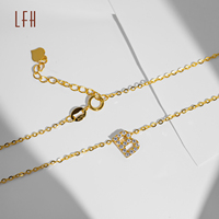 Au750 Lettre B Pendentif initiale 26 Chaîne de lettres Collier 26 Pendentifs de lettres initiales Or véritable 18 carats Pendentif CZ jaune