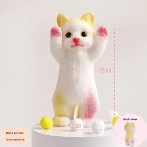 צעצועי לחיצה בצורת חתול להפגת מתחים משרדיים, צעצועי סקוושי ריאליסטיים בצורת חתול להפגת מתחים, במבצע סיטונאי חם - Product Image 4