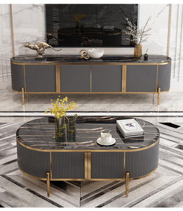 Juego de Mesa de Centro y Mueble para TV de Madera Sólida, Diseño Clásico Cuadrado de 3 Piezas, Duradero, Ecológico, Fácil de Limpiar, Moderno, para Sala de Estar - Product Image 3