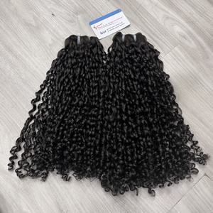 Premier fournisseur vietnamien d'extensions de cheveux humains vierges bruts Pixie Curly Weft Expédition immédiate disponible - Product Image 2