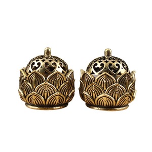 Vintage Style Brass Lotus Incense Burner Hand Made For Religious Use Sandalwood Aromatherapy <b>Diffuser</b> Home Office Decor - Product Image 5
