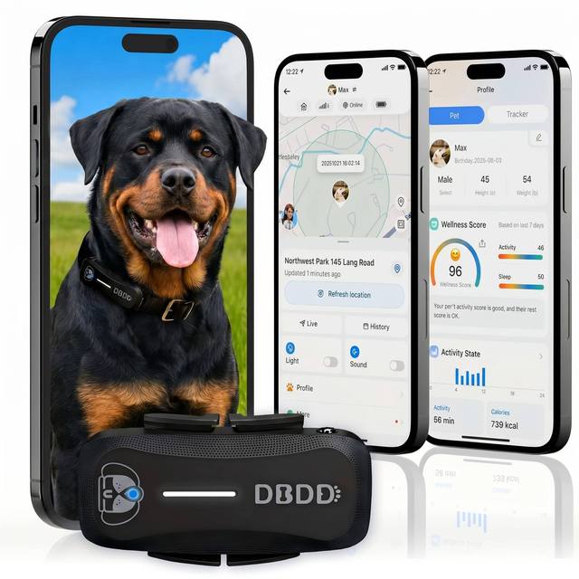 Anti-Lost Dog GPS: Real-Time Tracking, No Distance Limits, AI Health Diagnosis, Geofence Alerts, LED & Sound, Waterproof
