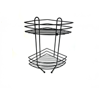 Étagère d'angle triangulaire à 2 niveaux en fil métallique, pour comptoir ou fixation murale, organisateur de rangement pour salle de bain et cuisine