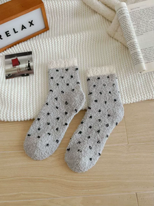 Women <strong>Ladies</strong> Warm <strong>Socks</strong> Home Sleeping Cozy Coral Fleece Dot Pattern <strong>Socks</strong> on Sale - Product Image 6
