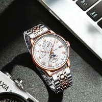 Relojes de Cuarzo POEDAGAR 908, Reloj de Lujo para Hombre de Negocios, Reloj Casual de Acero Inoxidable con Calendario, Relojes de Pulsera para Hombre