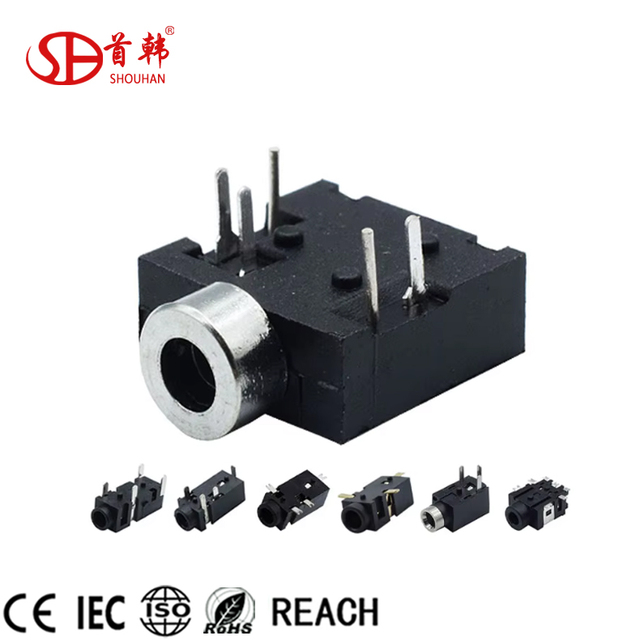 PJ-393 SMD/SMT Headphone Socket 8 Pin Audio Socket Female Part for Earphone 3.5mm Headphone Jack