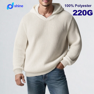 Sweat-shirt d'hiver pour homme, <span class=keywords><strong>style</strong></span> européen et américain, épais, couleur unie, décontracté, à capuche, coupe ample, 100% polyester, écologique, coupe-vent - Product Image 1