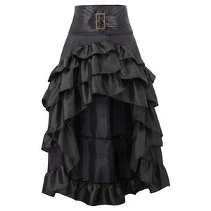 Gonna Gotica Vittoriana 2025 con Balze in Raso e Bordi in Pizzo, Gonna Corsetto Vintage Steampunk, Abito <span class=keywords><strong>da</strong></span> <span class=keywords><strong>Pirata</strong></span> per Cosplay - Product Image 4