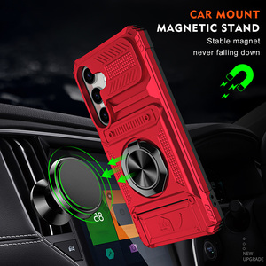 Luxury 11-17 Pro Max Magnetic Rotated for Ring Kickstand Heavy Duty Drop Protection Stainless Steel <strong>Mobile</strong> <strong>Phone</strong> Wallet Cover - Product Image 3