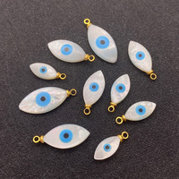 Perles ovales en nacre, pendentifs en forme d'œil de cheval, breloques ethniques iconiques anti-mal avec boucle pour la fabrication de colliers