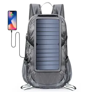 2021 Hot Sale Custom 30L waterproof backpack solar charger with 6.5w flexible solar panel