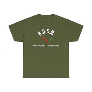 Camiseta de gestión de estrategias de desarrollo empresarial, ropa informal unisex verde oliva - Product Image 1