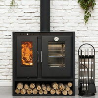 Poêle à bois écologique en acier noir de conception simple autoportant Chauffage intérieur Cheminée à bois