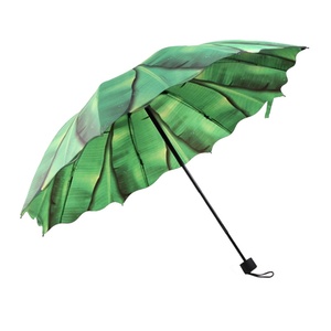 Paraguas Promocional Personalizado de 3 Pliegues con Marco Metálico, Diseño de Hoja de Plátano, Ligero, Estilo Vintage, en Oferta - Product Image 6