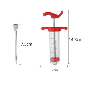 Mingxiang 30ml paslanmaz çelik et enjektör kiti plastik barbekü Marinade türkiye kanatlı araçları için et iğne ile enjektör şırınga - Product Image 6