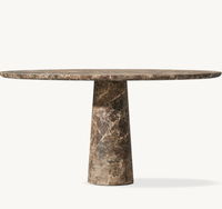 Table ronde en marbre de luxe, mobilier de salle à manger, design artistique, villa, vente directe d'usine, personnalisable