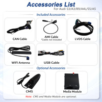 Décodeur sans fil Apple CarPlay Android Auto pour Audi A1 A3 A5 A6 A8 Q2 Q3 Q5 Q7 S4 S5 MMI 3G MIB RMC Mirrorlink Multimédia