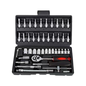 ชุดเครื่องมือประแจบล็อก 46 ชิ้น ทำจากเหล็กกล้าคาร์บอน ขนาด 1/4 นิ้ว - Product Image 1