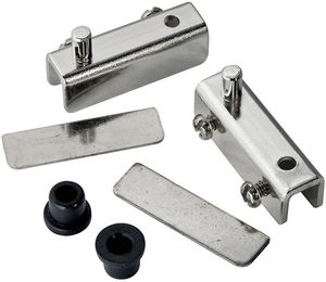 Charnière à pince pour porte en verre noir, sans perçage, pivotante, réglable, design moderne pour meubles - Product Image 1